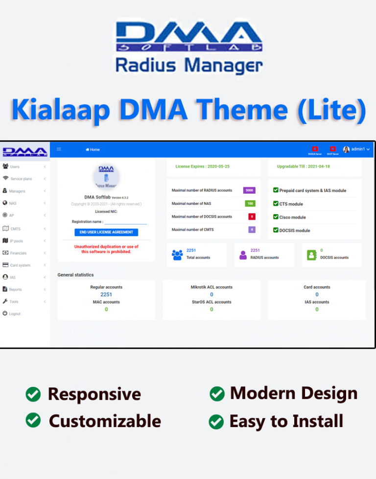 Kialaap DMA Radius Manager Theme (Lite)